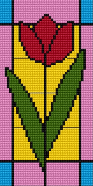 Witraż z tulipanem